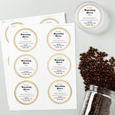 Avery Matte White Labels with Metallic Gold Borders, 3